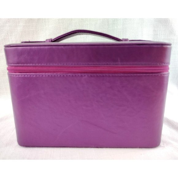 Source Unknown Handbags - Purple Zipper Closure Makeup Cosmetics Beauty Product Travel Case Mirror Pockets